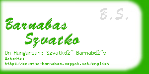 barnabas szvatko business card